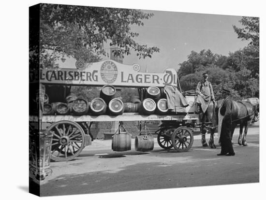 Beer Wagon in the City of Copenhagen-null-Premier Image Canvas