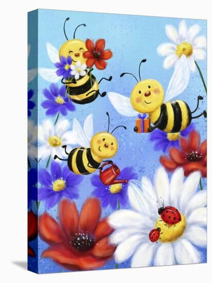 Bees and Ladybugs-MAKIKO-Premier Image Canvas