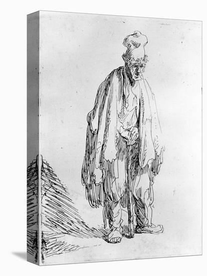 Beggar in a High Cap, C.1630 (Etching)-Rembrandt van Rijn-Premier Image Canvas