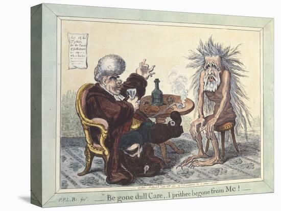 'Begone Dull Care, I Prithee Begone from Me', 1801 (Hand-Coloured Etching)-James Gillray-Premier Image Canvas