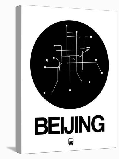 Beijing Black Subway Map-NaxArt-Stretched Canvas