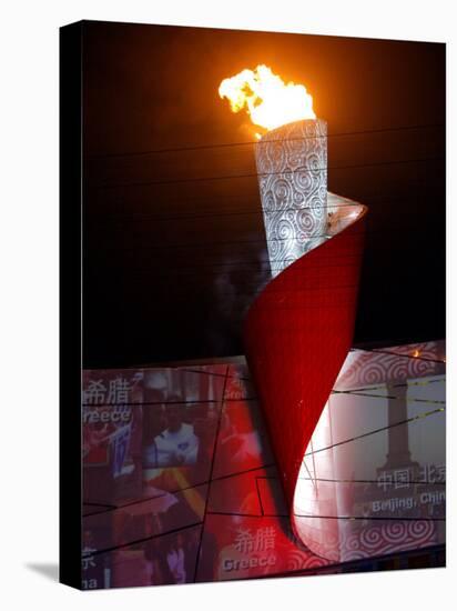 Beijing Olympics Opening Ceremony, Olympic Torch Burning, Beijing, China-null-Premier Image Canvas