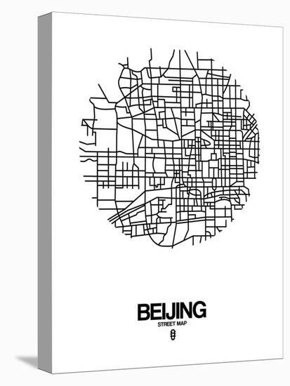 Beijing Street Map White-NaxArt-Stretched Canvas