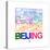 Beijing Watercolor Street Map-NaxArt-Stretched Canvas