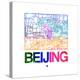 Beijing Watercolor Street Map-NaxArt-Stretched Canvas