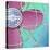 Bel-Aire Fan - Pink on Turquoise-Larry Hunter-Premier Image Canvas