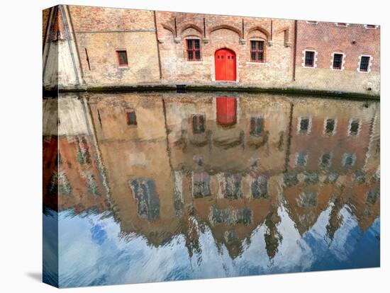 Belgium, Bruges. Reflections of medieval buildings along canal.-Julie Eggers-Premier Image Canvas