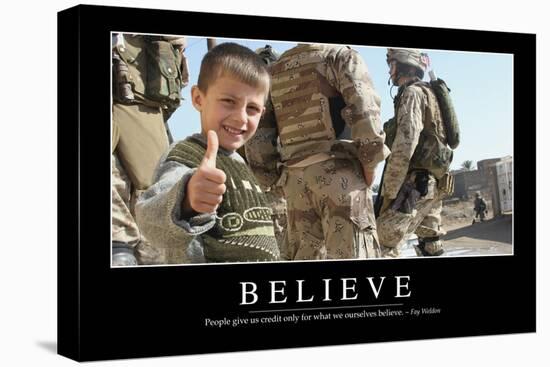 Believe: Inspirational Quote and Motivational Poster-null-Premier Image Canvas