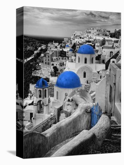 Bell Tower and Blue Domes of Church in Village of Oia, Santorini, Greece-Darrell Gulin-Premier Image Canvas