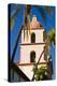 Bell tower and palms at the Santa Barbara Mission, Santa Barbara, California, USA-Russ Bishop-Premier Image Canvas