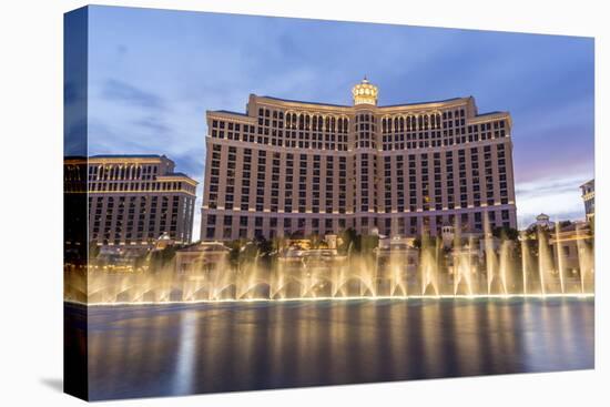 Bellagio at Dusk with Fountains, the Strip, Las Vegas, Nevada, Usa-Eleanor Scriven-Premier Image Canvas