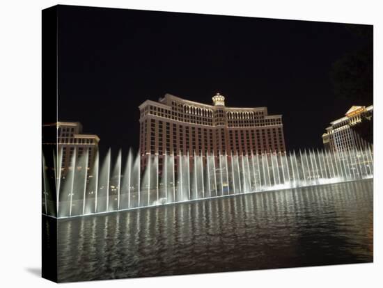 Bellagio Hotel at Night with its Famous Fountains, the Strip, Las Vegas, Nevada, USA-Robert Harding-Premier Image Canvas