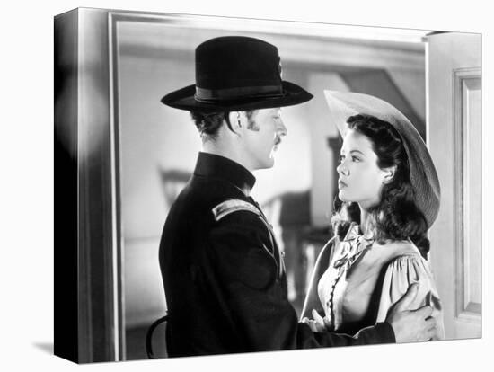 BELLE STARR, 1941 directed by IRVING CUMMINGS Dana Andrews and Gene Tierney (b/w photo)-null-Stretched Canvas