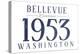 Bellevue, Washington - Established Date (Blue)-Lantern Press-Stretched Canvas