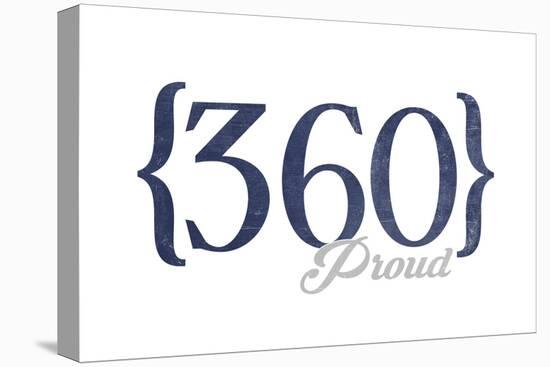 Bellingham, Washington - 360 Area Code (Blue)-Lantern Press-Stretched Canvas