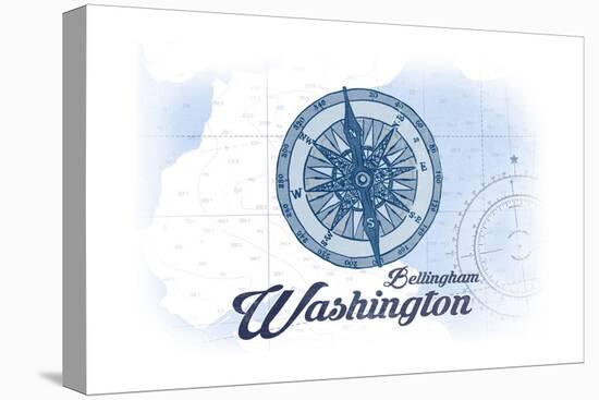 Bellingham, Washington - Compass - Blue - Coastal Icon-Lantern Press-Stretched Canvas