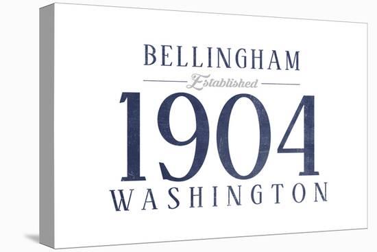 Bellingham, Washington - Established Date (Blue)-Lantern Press-Stretched Canvas