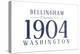 Bellingham, Washington - Established Date (Blue)-Lantern Press-Stretched Canvas