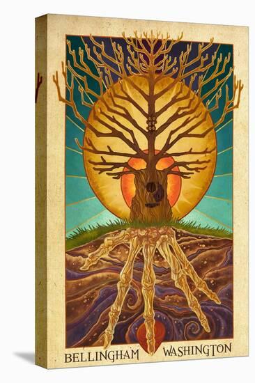 Bellingham, Washington - Guitar Tree-Lantern Press-Stretched Canvas