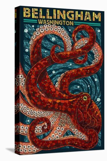 Bellingham, Washington - Octopus Mosaic-Lantern Press-Stretched Canvas