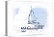 Bellingham, Washington - Sailboat - Blue - Coastal Icon-Lantern Press-Stretched Canvas