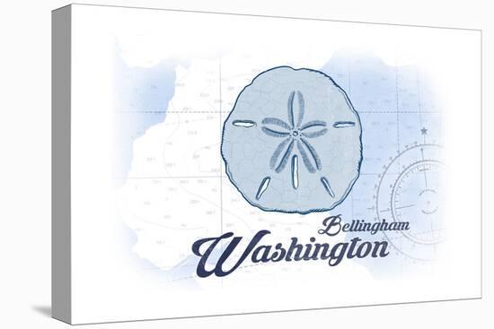 Bellingham, Washington - Sand Dollar - Blue - Coastal Icon-Lantern Press-Stretched Canvas