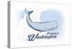 Bellingham, Washington - Whale - Blue - Coastal Icon-Lantern Press-Stretched Canvas