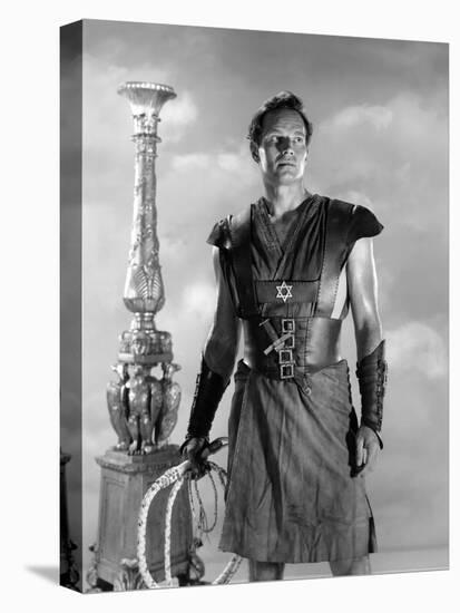 BEN-HUR, 1959 directed by WILLIAM WYLER Charlton Heston (b/w photo)-null-Stretched Canvas