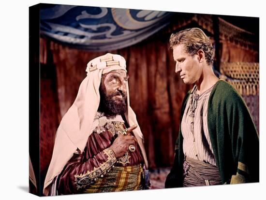 BEN-HUR, 1959 directed by WILLIAM WYLER Hugh Griffith and Charlton Heston (photo)-null-Stretched Canvas