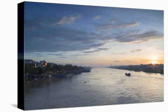 Ben Tre River at Dawn, Ben Tre, Mekong Delta, Vietnam, Indochina, Southeast Asia, Asia-Ian Trower-Premier Image Canvas