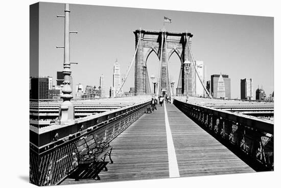 Bench on a bridge, Brooklyn Bridge, Manhattan, New York City, New York State, USA-null-Premier Image Canvas