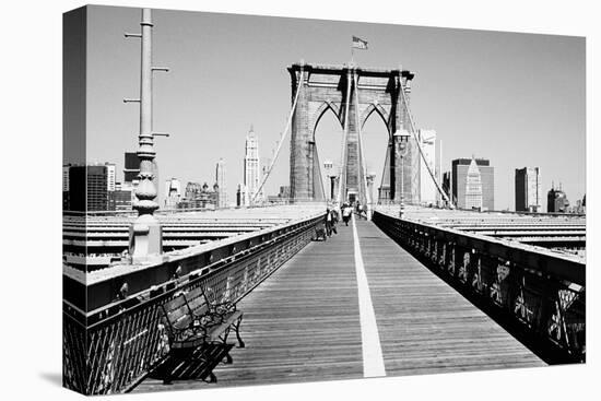 Bench on a bridge, Brooklyn Bridge, Manhattan, New York City, New York State, USA-null-Premier Image Canvas