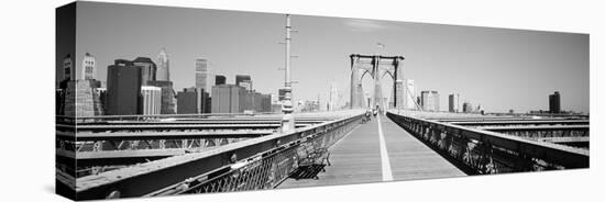 Bench on a bridge, Brooklyn Bridge, Manhattan, New York City, New York State, USA-null-Premier Image Canvas