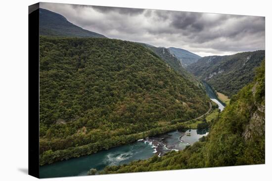 Bend In The Una River From Bosnia Side. River Spans Border Between Bosnia, Herzegovina & Croatia-Karine Aigner-Premier Image Canvas