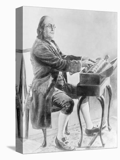 Benjamin Franklin Playing Harmonica-Bettmann-Premier Image Canvas