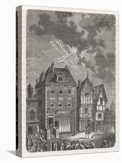 Benjamin Franklin's First Lightning Conductor on Benjamin West's House-Lebreton-Stretched Canvas