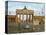 Berlin Divided: The Brandenburg Gate Stands Isolated Between East and West Berlin-null-Premier Image Canvas