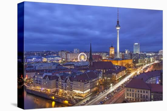 Berlin Mitte, Central Distric of Berlin with 368M Tall Tv Tower Seen from Fischerinsel at Dusk-David Bank-Premier Image Canvas