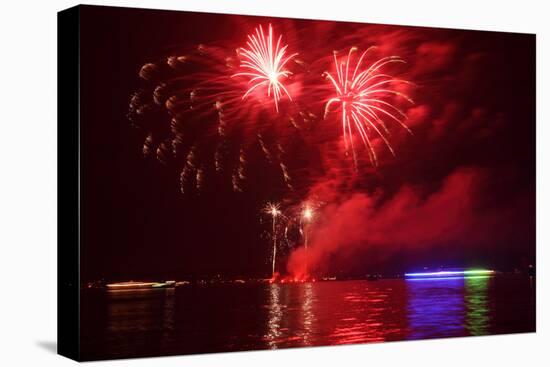 Berlin, Wannsee, Beach Swimming Area, Fireworks-Catharina Lux-Premier Image Canvas