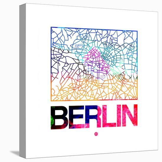 Berlin Watercolor Street Map-NaxArt-Stretched Canvas