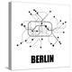 Berlin White Subway Map-null-Stretched Canvas