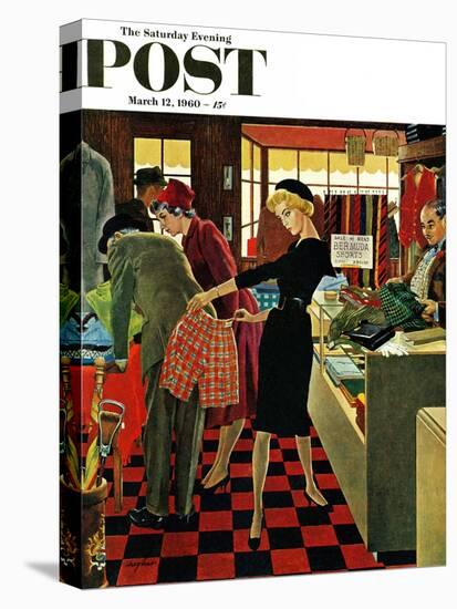 "Bermuda Shorts," Saturday Evening Post Cover, March 12, 1960-George Hughes-Premier Image Canvas