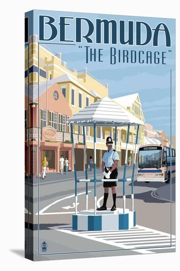 Bermuda - The Birdcage-Lantern Press-Stretched Canvas