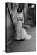 Bernadette Lafont, as young woman (15) in Nimes, 1953 (b/w photo)-null-Stretched Canvas