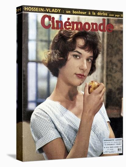 Bernadette Lafont faisant la Une du magazine Cinemonde du 6 octobre, 1959 (photo)-null-Stretched Canvas