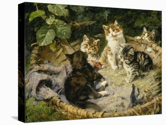 Besuch bei der kranken Katze-Julius Adam-Premier Image Canvas