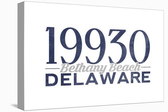 Bethany Beach, Delaware - 19930 Zip Code (Blue)-Lantern Press-Stretched Canvas