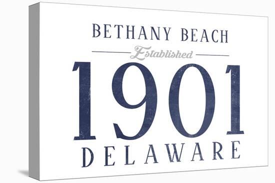 Bethany Beach, Delaware - Established Date (Blue)-Lantern Press-Stretched Canvas