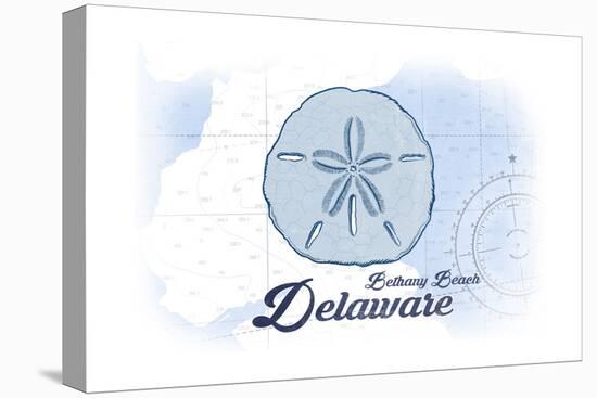 Bethany Beach, Delaware - Sand Dollar - Blue - Coastal Icon-Lantern Press-Stretched Canvas