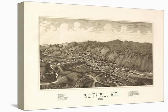 Bethel, Vermont - Panoramic Map-Lantern Press-Stretched Canvas